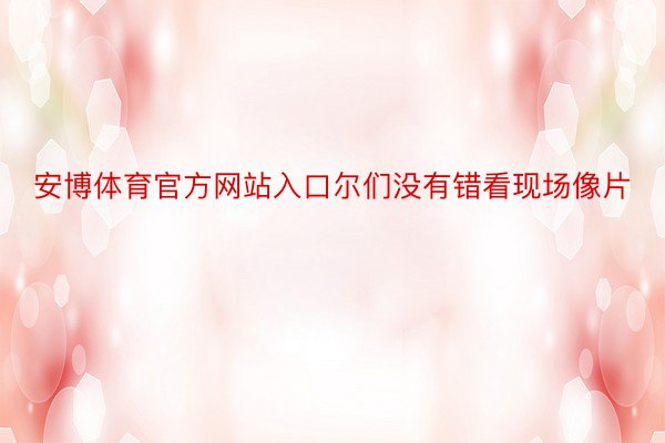 安博体育官方网站入口尔们没有错看现场像片