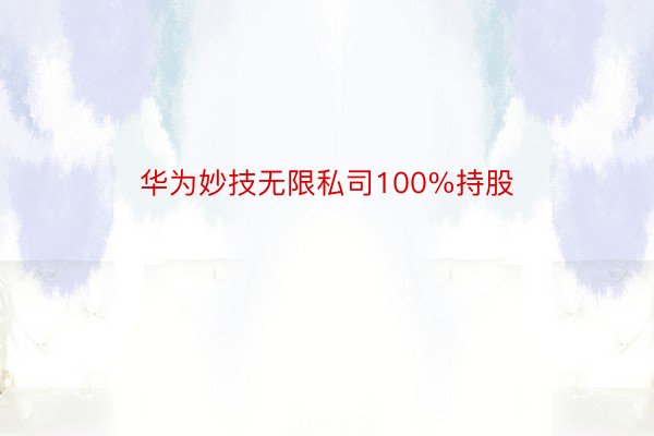 华为妙技无限私司100%持股