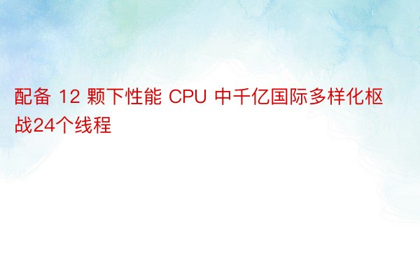 配备 12 颗下性能 CPU 中千亿国际多样化枢战24个线程