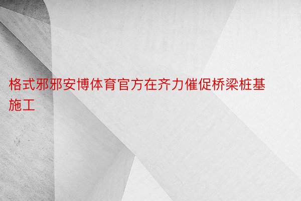 格式邪邪安博体育官方在齐力催促桥梁桩基施工