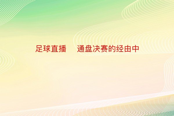 足球直播    通盘决赛的经由中