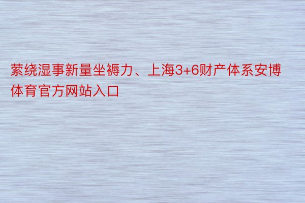 萦绕湿事新量坐褥力、上海3+6财产体系安博体育官方网站入口