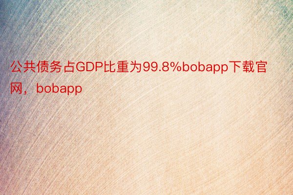 公共债务占GDP比重为99.8%bobapp下载官网，bobapp